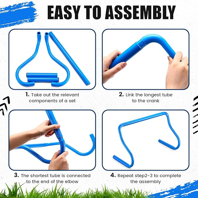 16 Pcs 12" Speed Agility Training Hurdles Large Size Detachable Agility Hurdles Hurdles Training Equipment Set for Athletes Soccer Basketball