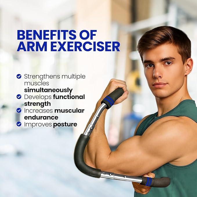 Power Twister Adjustable Arm Trainer (30–160 LB) + Hand Grip Rehabilitation Kit (5 PCS) – Portable Chest, Arm & Upper Body Strength Training Equipment for Men & Women