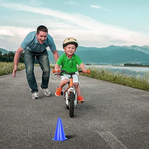 [7 Pack] Traffic Safety Cones, 15 Inch Orange Parking Cones Training Cones, Plastic Cones for Indoor/Outdoor Activity & Festive Events
