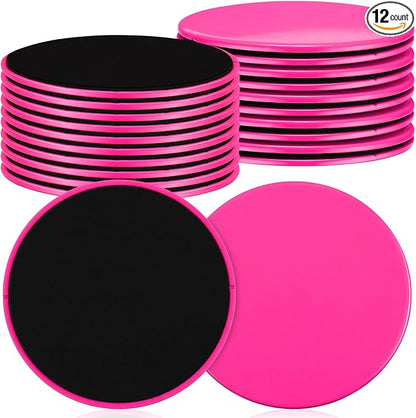 Jenaai 24 Pcs (12 Pairs) Core Sliders Exercise Glider Discs Bulk for Group Training Classes Fitness Slider for Working Out Dual Sided Core Gliding Discs AB Pads for Carpet Hardwood Floor