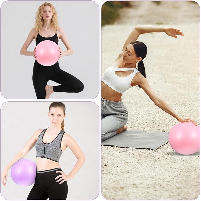 2 Pcs Small Exercise Ball Soft 9 Inch Mini Pilates Ball Anti Slip Resistant Yoga Balls Ideal Small Exercise Balls Between Knee Squeeze for Stability Fitness Physical Therapy Stretch Strength Workout