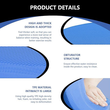 2Pcs Foam Balance Pad Oval Yoga Pad Cushioning Protection with Closed-Cell Structure 2in Thick Exercise Balance Pad Balance Pad Blue