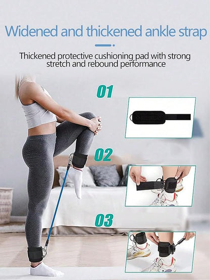 11 Piece Ankle Resistance Bands Set with Cuffs for Women Glute Workout Equipment Butt Lift Leg Training Home Gym Exercise Loops 5 Gradient Levels Booty Builder Kit