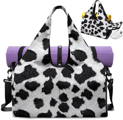 Gym Bag with Yoga Mat Holder Large Tote Bag With Multi Pockets for Women Men Dry Wet Separated Pocket Carryall Yoga Tote Bag for Pilates Travel Workout Office
