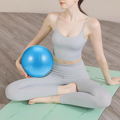 Veemoon Mini Pilates Ball Small Exercise Ball PVC Material Stability Trainer Core Workout Accessory Blue for Home Gym Fitness Yoga and Physical Therapy