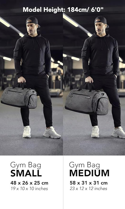 Fitgriff® Gym Bag for Men & Women with Shoe & Wet Compartment - Duffle Bag for Travel, Sports, Fitness & Workout