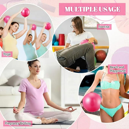Sotiff 20 Pcs 9 Inch Pilates Ball Bulk Exercise Pilates Ball Mini Yoga Balls Therapy Core for Stability Barre Training Stretching Physical Posture Training Gym Workout with Inflation Tube