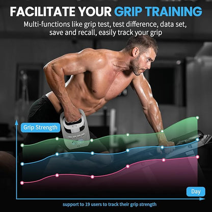 396lbs/180kg Grip Strength Tester, Hand Grip Dynamometer, Digital Grip Strength Tester with LCD Display, Adjustable Hand Grip Training Gauge, Hand Grip Testing for Sports Home School Use