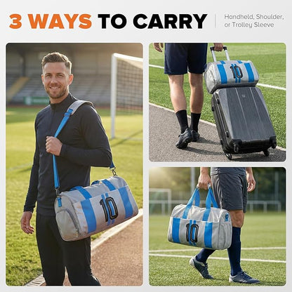 Gym Bag for Men Women, Carry On Sports Duffel Bag for Travel, Soccer Gear Bag with Shoe Compartment