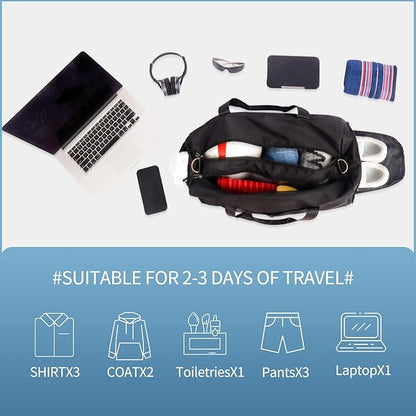 Sports Duffel Bags with Cosmetic Gym Bag for Women Men Travelling Waterproof Bag with Wet Pocket and Shoe Compartment