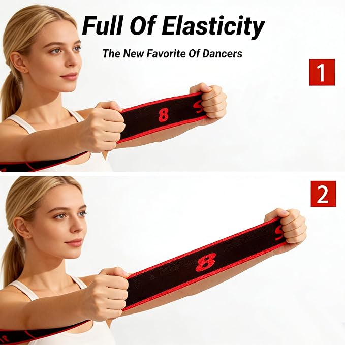 Fitness Resistance Band for Stretching and Yoga, Number Hamstring Stretch Strap with 8 Adjustable Segments for Beginners and Advanced Users