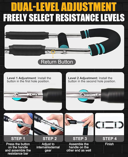 Twister Arm Trainer for Men & Women -【4.0 Upgrade】 30-270lbs Adjustable Chest Workout Equipment，Portable Home Gym Strength Training for Arms, Shoulder & Upper Body Muscle Building