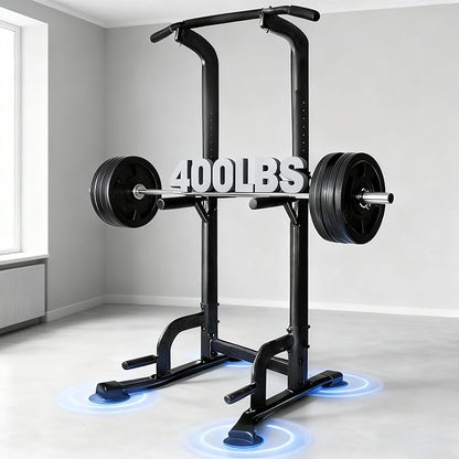 BARWING Pull Up Bar Station, Power Tower, Dip Station with 3D Backrest, Multi-Function Strength Training Stand Rack, Adjustable Height Dip Bar for Home Gym Workout Stand Fitness Exercise Equipment