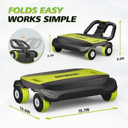 EAST MOUNT Ab Roller Wheel - Ab Roller with Elbow Support for Core Workout Belly Fat Automatic Rebound Abdominal Wheel for Women Men Home Gym Equipment