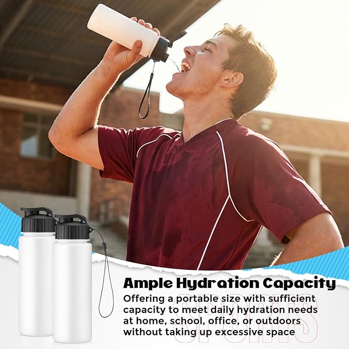 Mifoci 72 Pieces Water Bottle Bulk 17 oz Plastic Water Bottles Bulk Gym Sports Adults Reusable Large Bottles with Leak Proof Flip Top for Party Outdoor (White,Black)