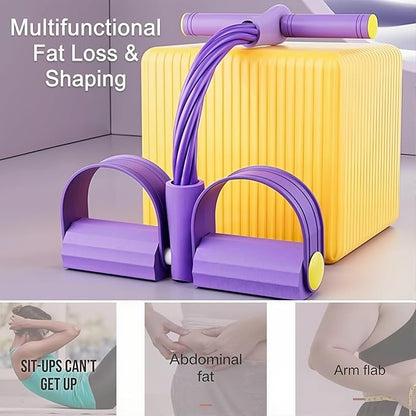 Multifunction Fitness 6-Tubes Pedal Resistance Bands with Handles，Pull up Assistance，Yoga Accessories, ab Workout Exercise Machine，Home Gym Equipment