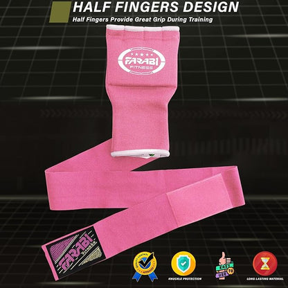 Farabi Quick Wraps Gloves Gel Paded Hand Wraps Adult MMA Boxing Muaythai Bandages Hand Protector 80cm Meter Wrist Support Strap Pair
