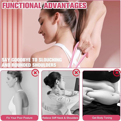 2Pack Figure 8 Resistance Band for Women, Resistance Bands with Handles, Portable 8 Shaped Exercise Band, for Strength Training Yoga Pilates