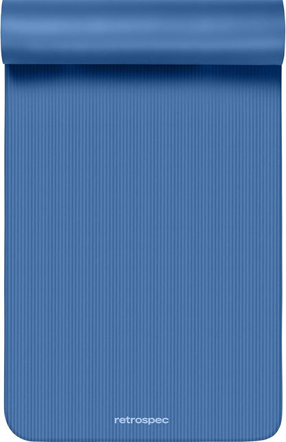 Retrospec Solana Yoga Mat 1" Thick w/Nylon Strap for Men & Women - Non Slip Exercise Mat for Home Yoga, Pilates, Stretching, Floor & Fitness Workouts