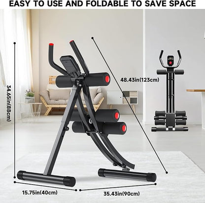 abdominal bench Ab abdominal Machine Women's Home Abdominal Exerciser 308lbs Abdominal Compressor Collapsible Abdominal Core Trainer 4-Speed Adjustable Strength Training Machine with LCD Display
