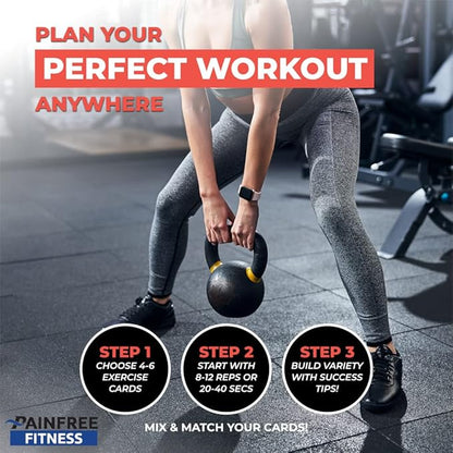 Exercise Flash Cards - Workout Cards Deck - Exercise Cards for Home Workouts Women & Men