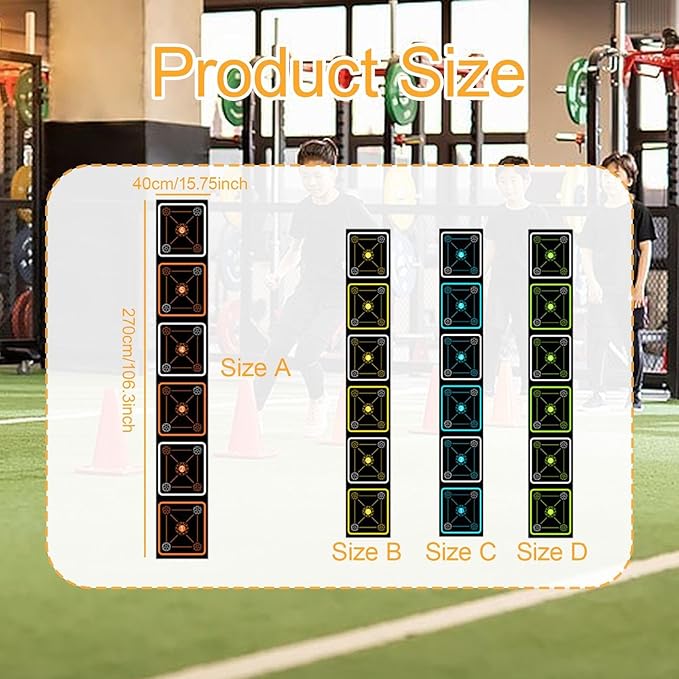 Agility Ladder Mat Training Equipment, Speed Agility Training Ladder, Footwork Practice for Workout, Fitness, Orange