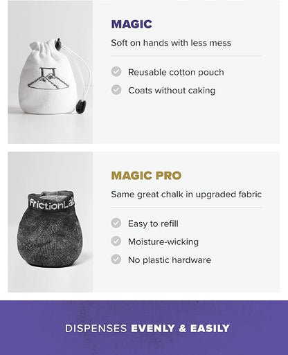 Friction Labs Gym Chalk – Magic Ball, PRO Ball (Chalk Bag Sock) | Non-Toxic Climbing Chalk for Bouldering, Gymnastics & More