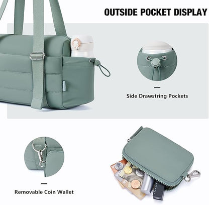 ROULENS Small Gym Bag for Women 2 Set Mini Gym Duffle Bag with Wet Compartment and Coin Wallet, Gym Tote Bag for Workout/Sport/Travel