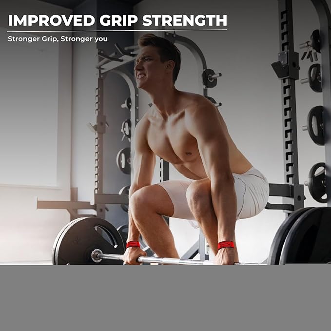 Lifting Straps for Weightlifting, Bodybuilding, Powerlifting, Strength Training, & Deadlifts - Padded Neoprene 21 inch Cotton Lifting Wrist Straps, Gym Wrist Straps for Weight Lifting