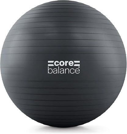 Core Balance Exercise Ball, Stability Ball for Yoga, Pilates and Fitness, Gym Ball for Home Gym and Office Chair, Training, Physical Therapy, Anti Burst, Pump Included, 55cm 65cm 75cm 85cm