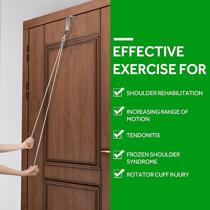 Shoulder Pulley,Over The Door Rehab Exerciser for Physical Therapy & Rotator Cuff Recovery