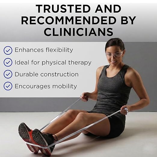 THERABAND Professional Latex Resistance Bands, Individual 6 Ft Elastic Band for Upper & Lower Body Exercise, Physical Therapy, Pilates, At-Home Workouts, 6 Foot, Silver, Super Heavy, Level 7