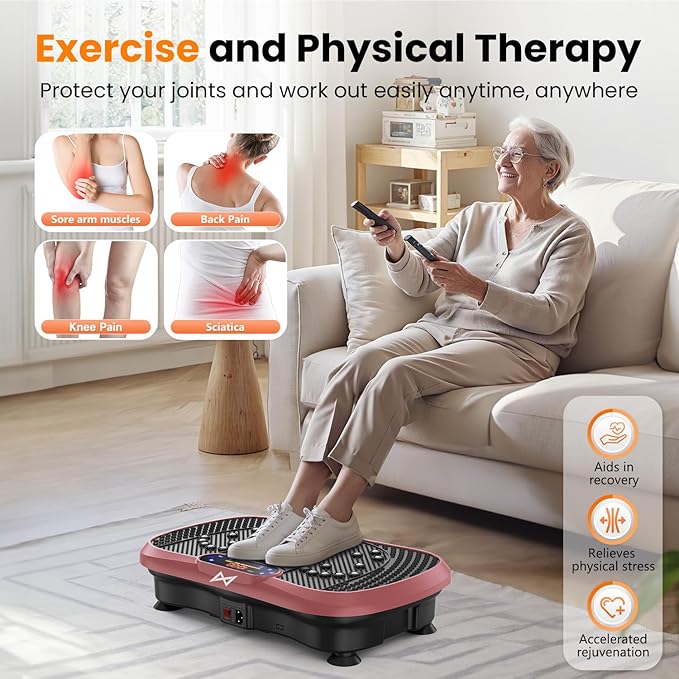 AXV Vibration Plate Fitness Platform Exercise Machine Vibrating Shaking Full Body Shaker Workout Vibrate Stand Shake Board Sport Gym for Weight Loss Fat Burner for Women Men