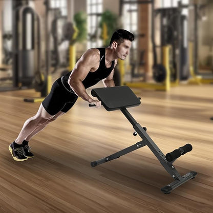 Roman Chair,Back Hyperextension Bench Machine,Adjustable Ab, Back, and Core Strength Exercise Exercise Strength Exercise Equipment,Home Gym Sit Up Bench for Glute & Ab Workouts
