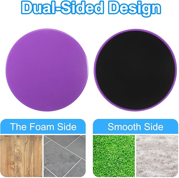 PATIKIL Core Sliders for Working Out, Dual Sided Exercise Sliders Fitness Workout Discs Strength Slides Discs for Gym Carpet Hardwood Floor