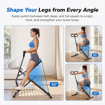 Squat Machine, MERACH R07 2 in 1 Squat Rowing Machine, Easy Setup & Foldable Exercise Equipment, Glute Trainer Machine, Glutes & Leg Home Workout Machine