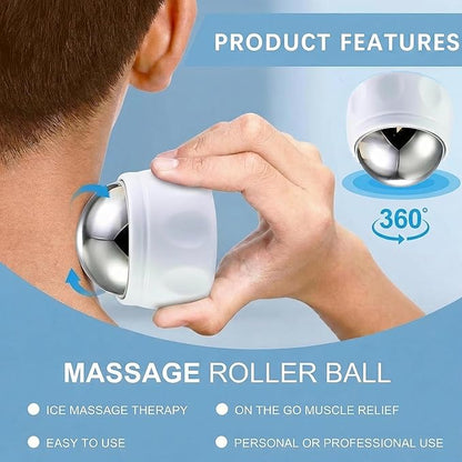 Massage Ice Roller Ball - Roller for Muscles Deep Tissue - Stays Cold for 6 Hours, Plantar Fasciitis Roller, Sports Fitness Relaxations Gift, Rapidly Relieve Muscle Pain and Tension