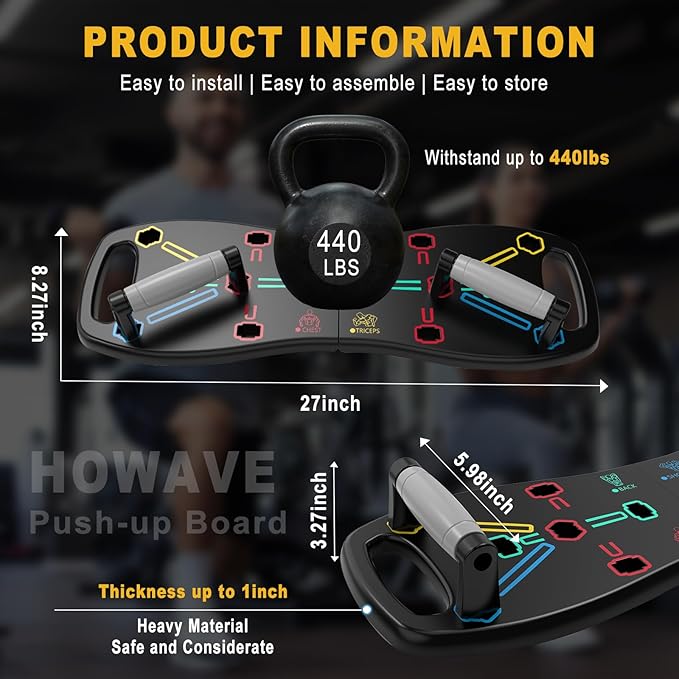 HOTWAVE Portable Workout Equipment with 20 Gym Accessories.Push Up Board &Plank,Resistance Band with Ab Roller Wheel,Exercise at Home For Men and Women