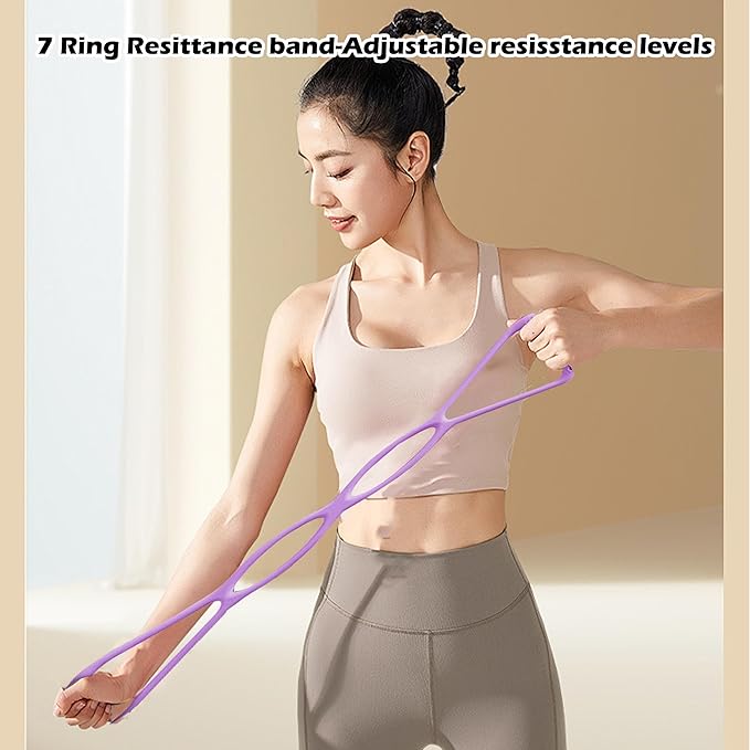 4 Ring Adjustable Loop Resistance Bands for Working Out Walk at Home，Workout Bands Exercise Stretch Band for Women&Men Fitness, Yoga, Pilates-Non-Slip, Home/Gym Use