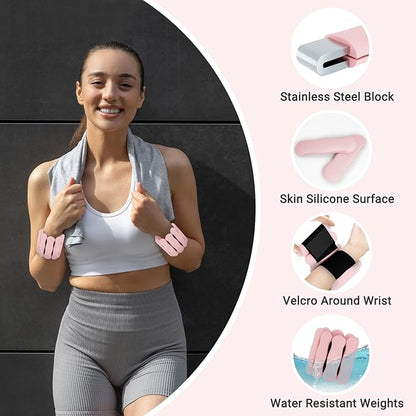Wrist Ankle Weights for Women Men, Leg Arm Wrist Weights Bangles 1lb*2 2lb*2 Wearable Weights Pilates Weighted Bracelet for Strength Training Walking Swimming Yoga Physical Therapy