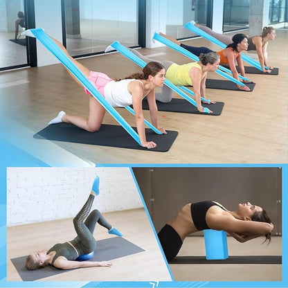 24 Pcs Home Pilates Essentials Kit for Women, Pilates Equipment Ring and Ball Set with Stretching Strap, Water Bottle, Magic Circle, Yoga Ring, Gym Bag, Resistance Band, Anti Slip Socks