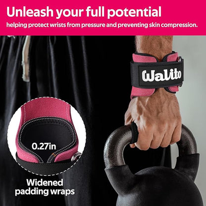 Weight Lifting Wrist Strap，Double Layer Leather Wrist Wraps with Neoprene Padding for Weightlifting & Deadlifts – Adjustable Gym Straps for Men & Women