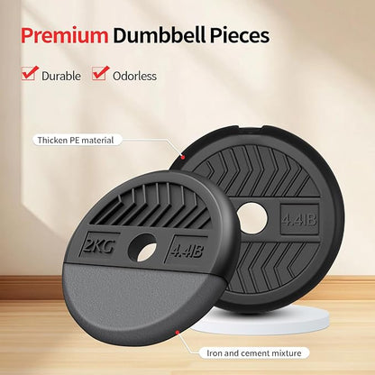 Adjustable Dumbbells,20/30/40/60/80lbs Free Weight Set with Connector, 4 in1 Dumbbells Set Used as Barbell/Kettlebells/Push up Stand, Fitness Workout Equipment for Home Gym for Youth,Women/Men