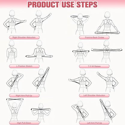 2Pack Figure 8 Resistance Band for Women, Resistance Bands with Handles, Portable 8 Shaped Exercise Band, for Strength Training Yoga Pilates
