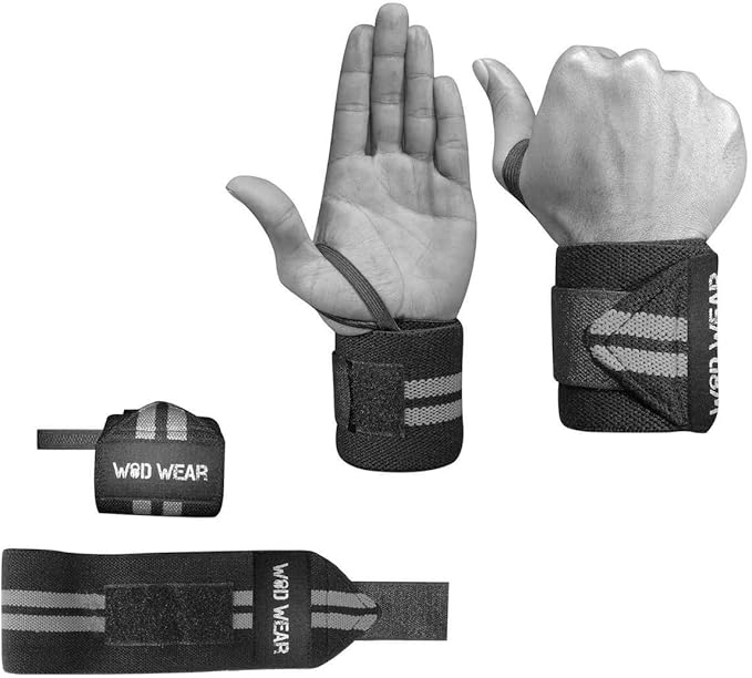 Elastic Wrist Wraps for Powerlifting, Strength Training, Bodybuilding, Cross Training, Olympic Weightlifting, Yoga Support - One Size Fits All