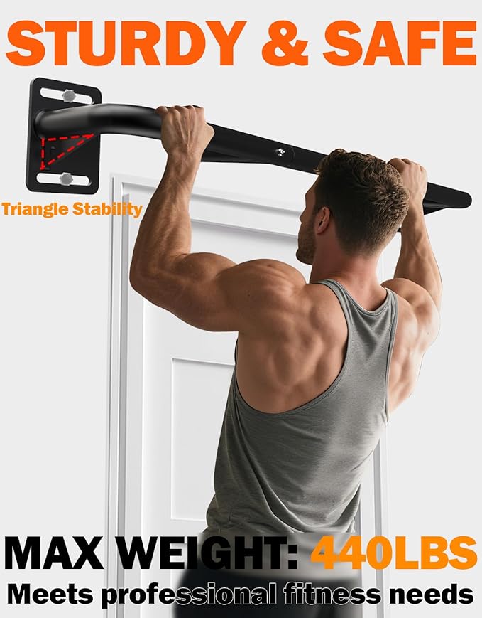 Fitarc Joist Mount Pull Up Bar, Wall Chin Up Bar Ceiling Mount for Beams, Heavy Duty Steel Construction, Home Gym Workout Equipment -Patent Pending