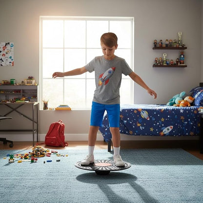 Balance Board 360° Rotating Core Strength & Stability Trainer for Home Gym, Fitness, Physical Therapy & Rehabilitation, Non-Slip Textured Wobble Board for Balance