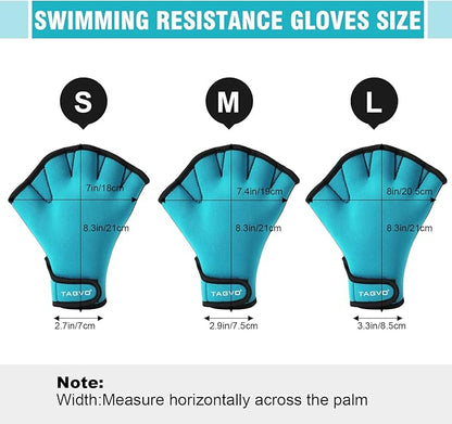 TAGVO Aquatic Gloves for Helping Upper Body Resistance, Webbed Swim Gloves Well Stitching, No Fading, Sizes for Men Women Adult Children Aquatic Fitness Water Resistance Training