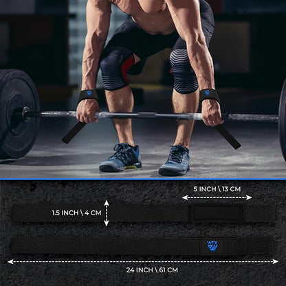 Weight Lifting Straps Wrist Support Padded Neoprene Gym Cross Training Hand Bar Weightlifting Straps Fitness Bodybuilding Power Exercise Grips Deadlift Men Women