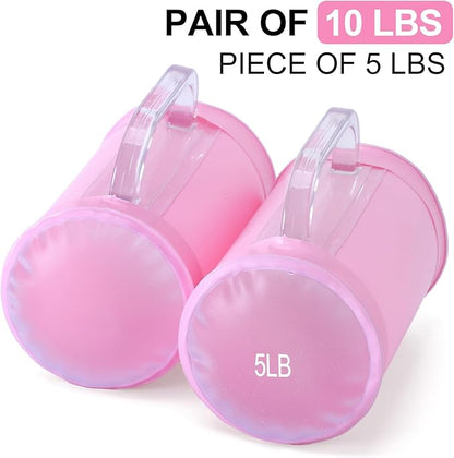 Water Dumbbells,Water Filled Training Dumbbells, Travel Weights Set, Adjustable Weights to 40Lbs,30Lbs,20Lbs,10Lbs,4Lbs Dumbbell Pair,Each 20/15/10/5/2 Lbs, Portable Gym for Strength Training, Fitness and Shaping
